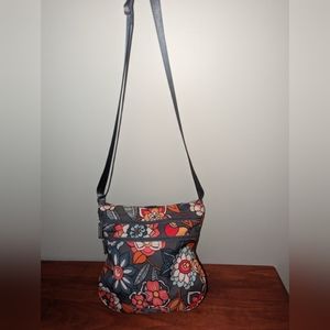 Vera Bradley tropical print crossbody bag, with adjustable shoulder strap